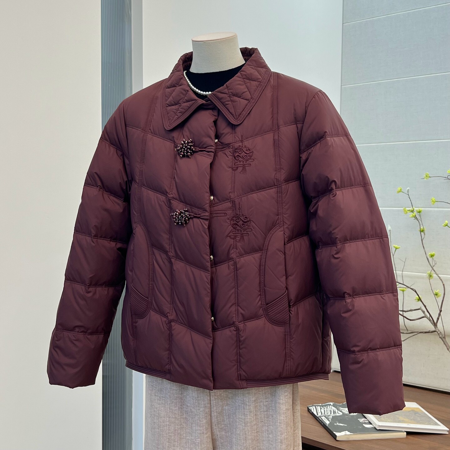 新中式妈妈羽绒服女冬季短款翻领