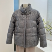 白鸭绒羽绒服短款 冬季 中老年妈妈装 外套宽松保暖拉链奶奶老人上衣