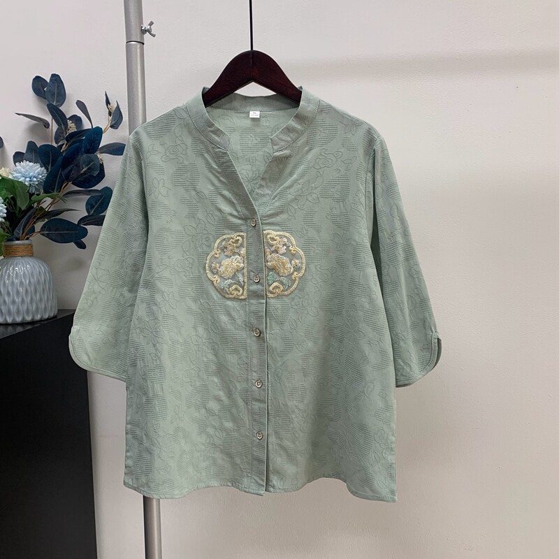 母亲节夏季妈妈装薄款舒适棉麻套