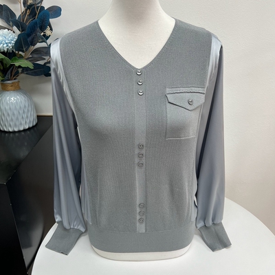 母亲节高端新品妈妈装V领针织T恤