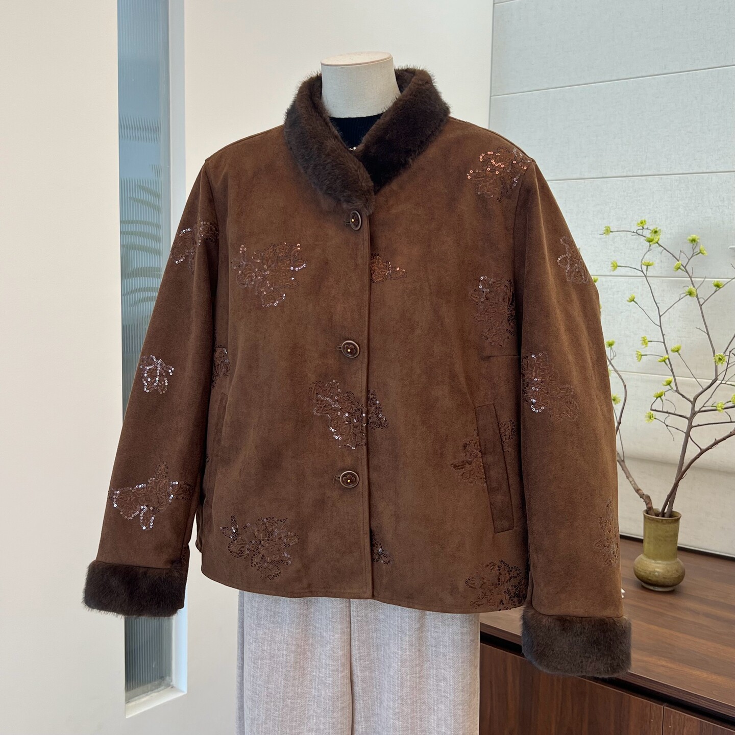 妈妈装中式盘扣白鹅绒羽绒服上衣