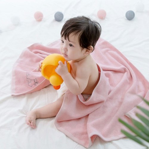 韩国婴幼儿柔软纯色竹纤维浴巾