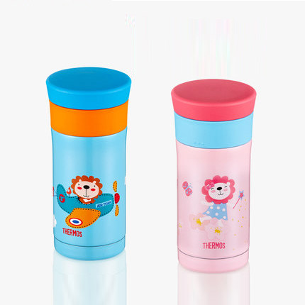 膳魔师儿童保温杯学生饮水杯创意水杯可爱便携防漏杯子JMK-253L