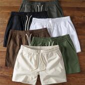 薄款 外穿美式 亚麻透气三分裤 2025夏季 男士 潮流百搭修身 休闲短裤 子