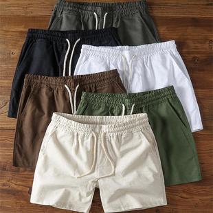 男士 亚麻透气三分裤 潮流百搭修身 外穿美式 子 2025夏季 休闲短裤 薄款