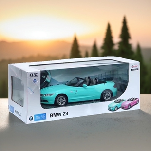 宝马Z4敞篷儿童遥控车男女孩糖果色电动仿真车模1:12跑车带车灯