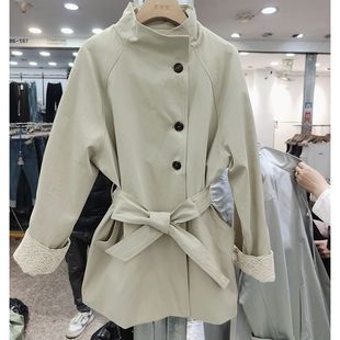 卡其色立领中长款风衣外套女2025春秋季新款爆款小个子韩系高级感