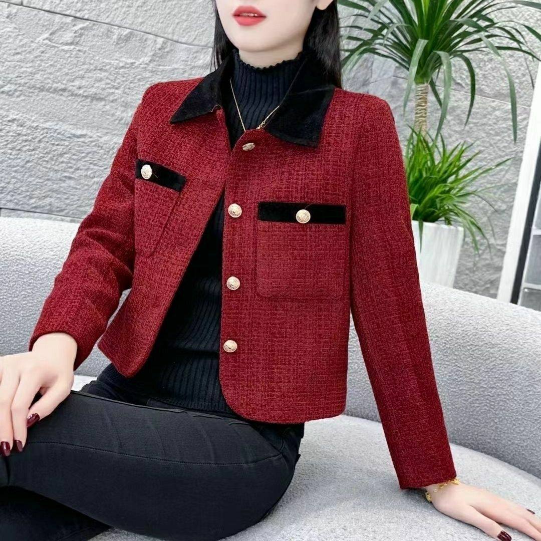 小香风短外套女2025秋冬新款显瘦洋气小个子气质短款加棉毛呢大衣