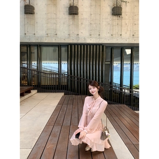 小梨涡Wcouture原创 温柔书卷气百搭衬衫型 收腰显瘦上衣连衣裙