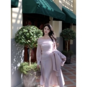 上衣 百褶一字肩收腰欧根纱衬衫 千层酥Wcouture原创 温柔氛围感