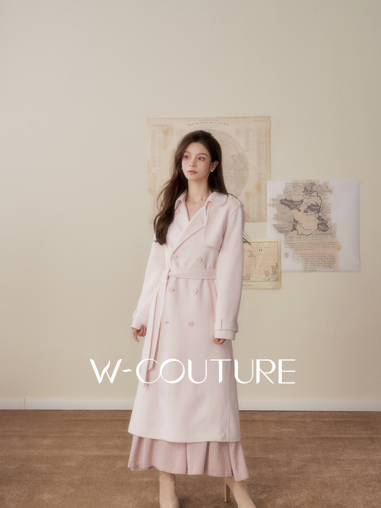 Wcouture羊毛长款双面尼大衣