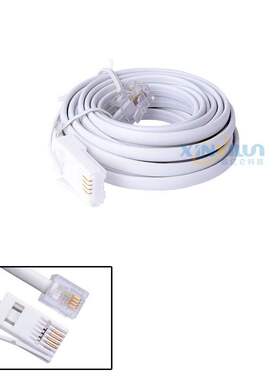 英式电话线 RJ11四芯电话线  BT UK  6P4C 英国头电话线 3米白色