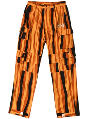 RTVG[RETROVEGAS]国潮牌街头迷彩条纹男女多包可调节工装直筒长裤