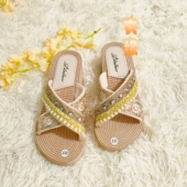 新款 外穿厚底坡跟人字拖海边高跟凉拖鞋 女士沙滩拖鞋 女夏时尚