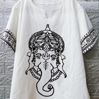 网红风大国风宽松潮流短袖