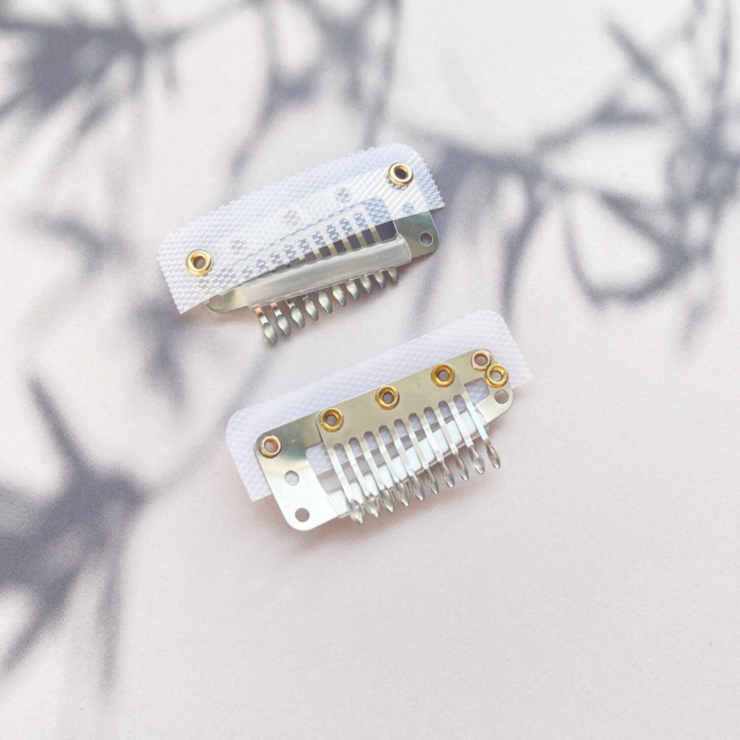 新款免缝女生假发夹子10齿3.8厘米固定夹不锈钢假发片卡扣DIY配件