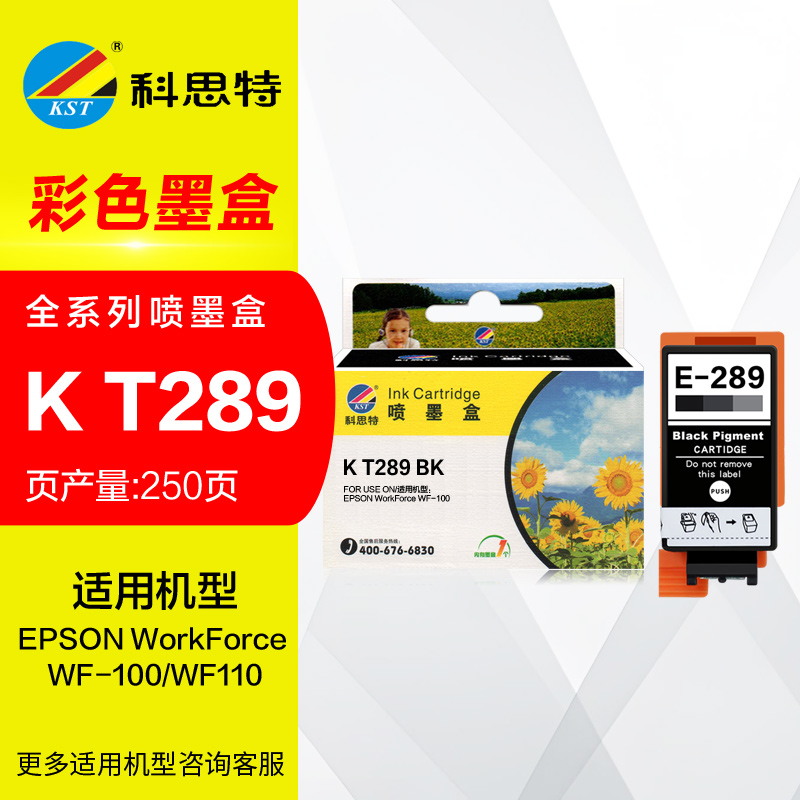 科思特墨盒T289 T290彩色墨水 适用爱普生WF-100 WF110喷墨打印机