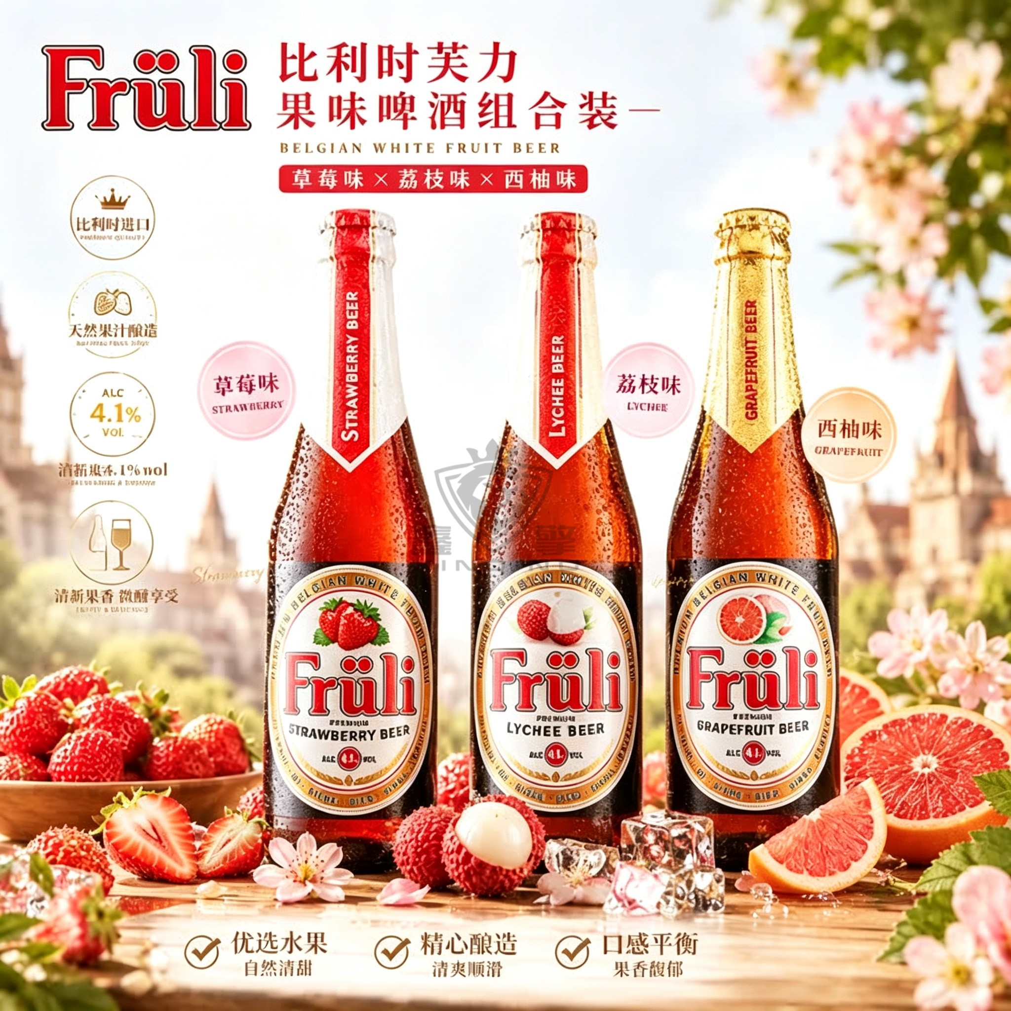 fruli芙力草莓水果味啤酒福利图片