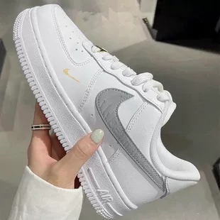 白灰金奶咖板鞋 莆田男鞋 真皮小白鞋 子春季 官网正品 百搭情侣潮鞋 女