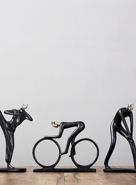 北欧风人物雕塑装饰品小摆件现代简约家居电视酒柜摆设抽象工艺品