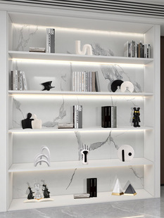 现代简约轻奢高档艺术高级感摆件客厅书房书架书柜新房家庭装饰品