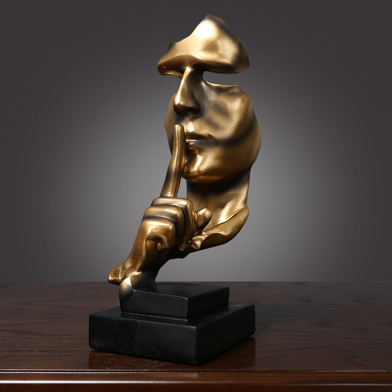 摆件沉默是金商务礼品老板书柜