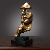 商务礼品老板办公桌书柜桌面装 沉默是金办公室软装 饰品摆件 饰品