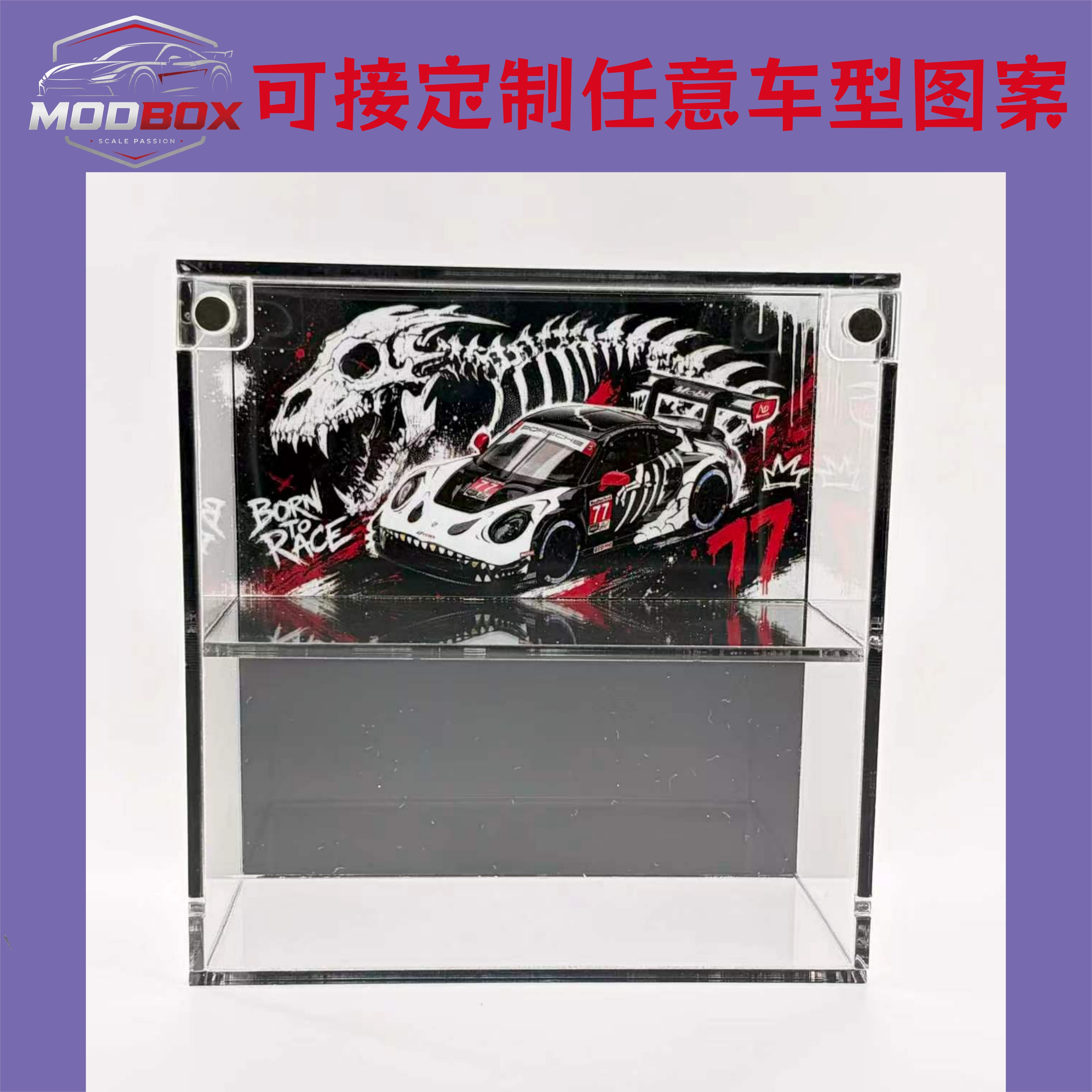 MINIGT 1:64保时捷911GT3R万圣节化骨龙合金汽车模型亚克力展示盒图片