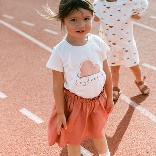 Petite Revery加拿大小云朵童装儿童短裙夏新款童透气花苞半裙