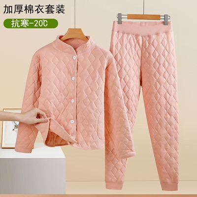 冬季加绒棉袄棉裤时尚保暖