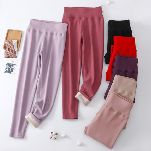 羊羔绒加厚高腰保暖裤