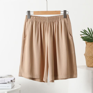 棉绸薄款 女宽松裙裤 家居裤 可外穿大码 夏季 人造棉睡裤 休闲口袋短裤