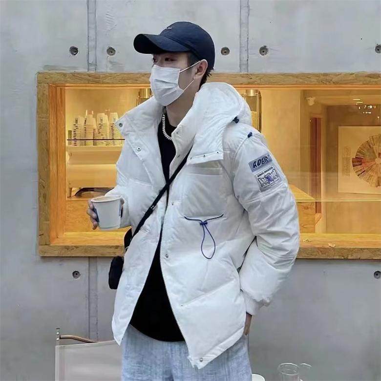 瑕疵款！外贸 库存 男女情侣款连帽宽松 羽绒服