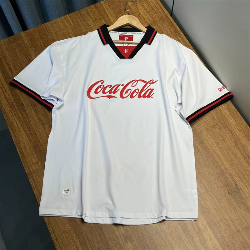 韩国订单可口家合作款户外防水面料男士短袖T恤夏季宽松版大码T恤