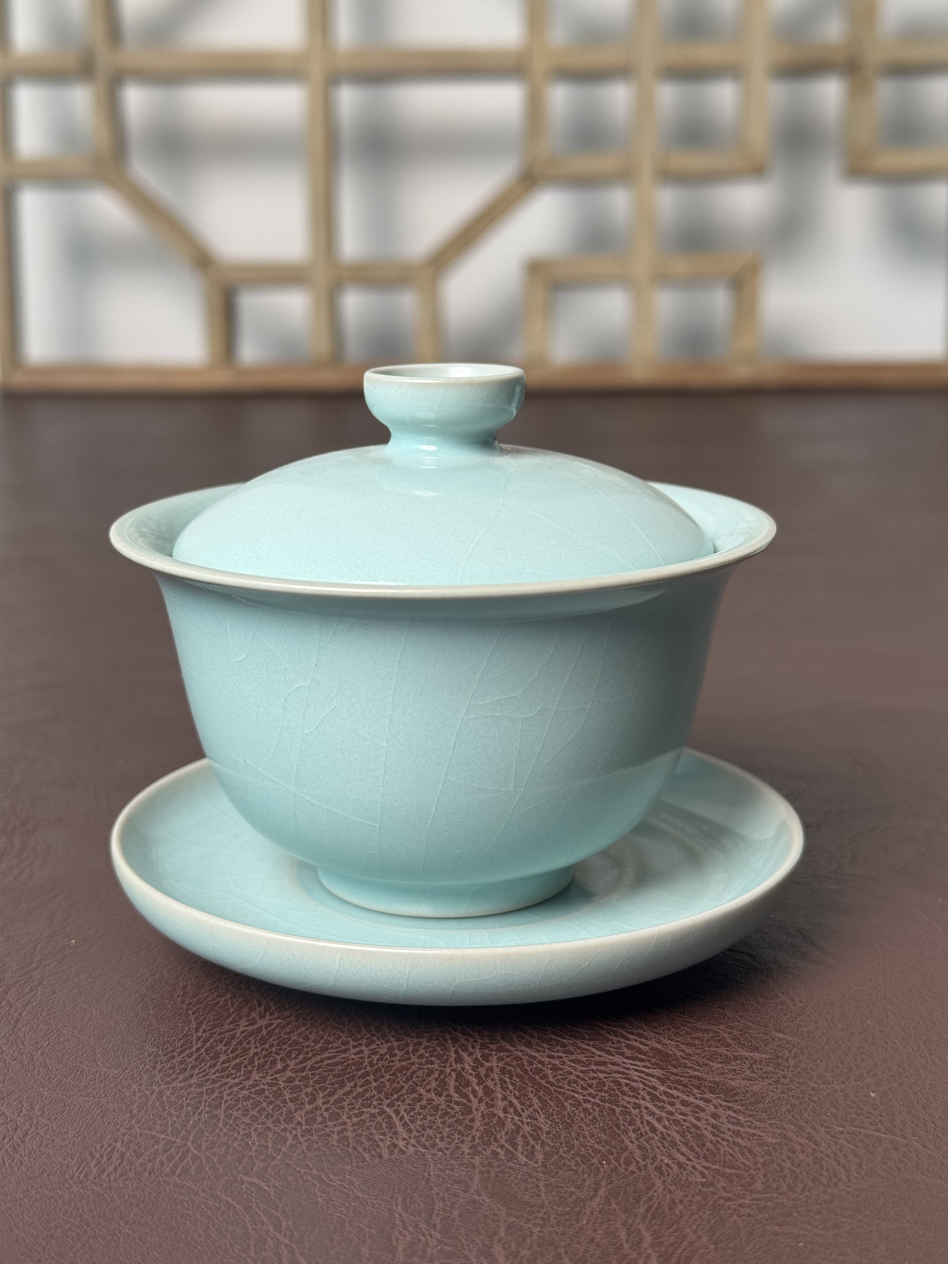 一物一拍007仿古釉三才元宝盖碗满釉支钉150ml