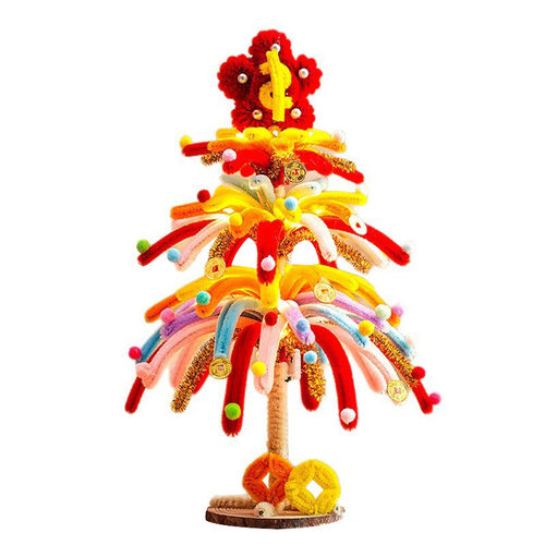 新年礼物扭扭棒烟花发财树摆件diy手工自制材料送朋友闺蜜小礼品