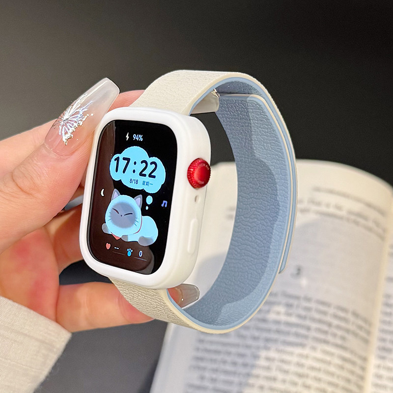 适用红米watch荔枝纹硅胶磁吸带