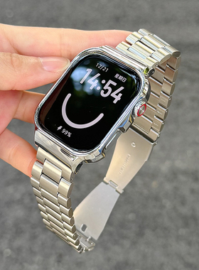 适用红米watch6/5金属三株不锈钢钢工字蝴蝶扣Redmi金属表框4腕带