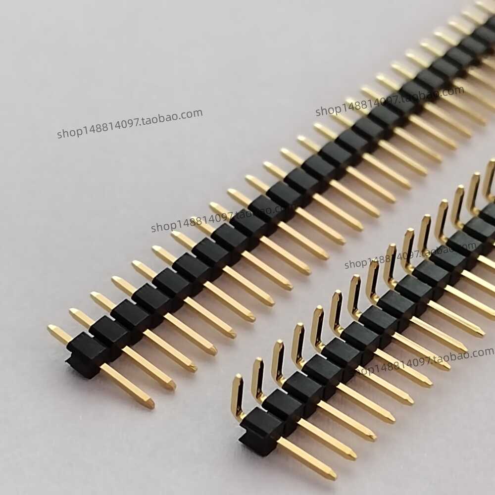 镀金3u金黄色耐高温排针2.54