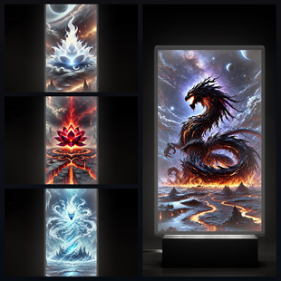 国漫同人斗破萧炎美杜莎苍穹动漫周边谷子榉木小夜灯礼物异火系列