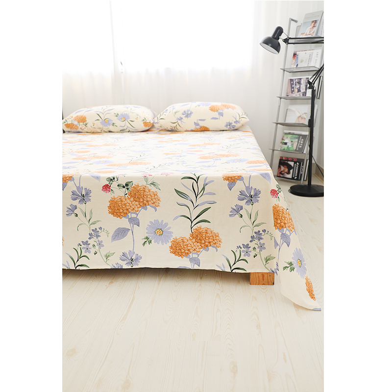 加厚全棉印花100%纯棉粗布花朵单人双人床单床笠单件被罩被套定做 床上用品 床单 原图主图
