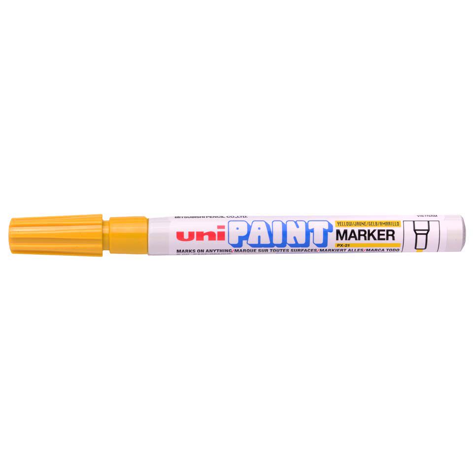 三菱油漆笔 UNI PX-21黄色细芯漆油笔 三菱打点笔PAINT MARKER