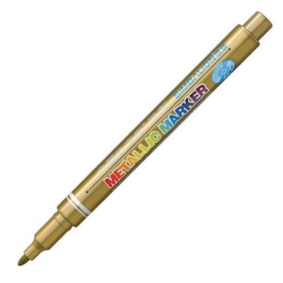 台湾SIMBALION 雄狮油漆笔 MM-610亮金色记号笔 金属奇异笔