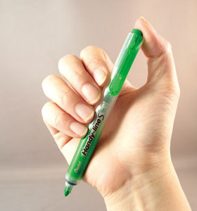 Pentel 派通SXS15 按动式荧光笔 淡绿色自动荧光笔