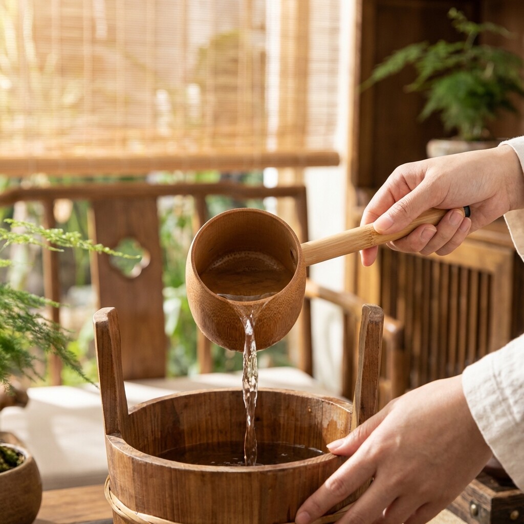 天然无漆竹水勺竹水瓢勺大号泡澡家用厨房舀米勺盛水木勺瓢浴桶勺