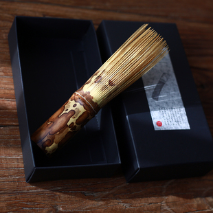 竺副帅斑竹全筅 宋代点茶茶筅长柄圆形长穗抹茶工具茶道表演专用