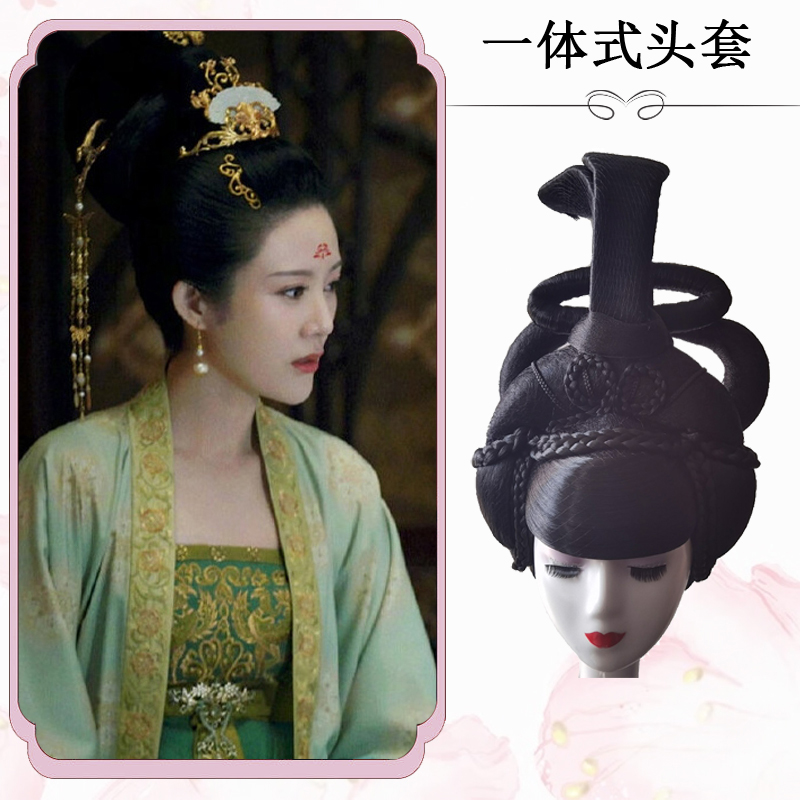 古风整顶假发反串舞台演出古装头套女假发套懒人简易影视汉服造型