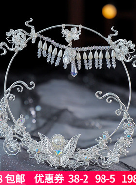 古风敦煌唐风古风白色圣母银色发冠异域靓女风头饰汉服发饰女