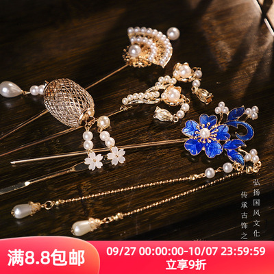 组合簪子合金古风汉服旗袍配饰品