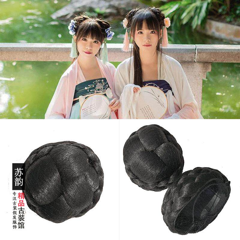 古装假发百搭发碗古风丸子头古代丫鬟发髻假发汉服少女表演发包